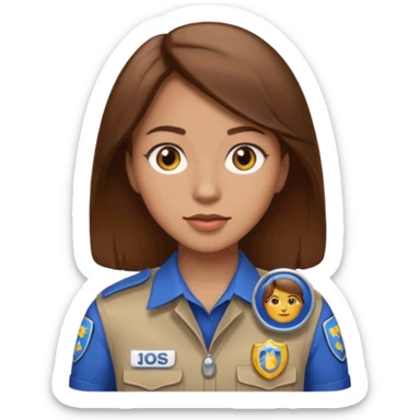 Brown hair brown eyes light skin female journalist sticker