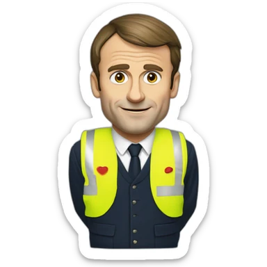 Emmanuel macron supportant les gilets jaunes sticker