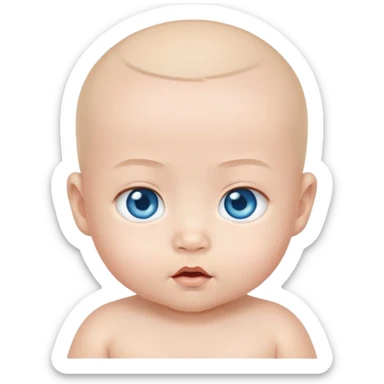 Asian baby with blue eyes sticker