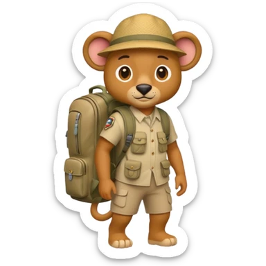  Safari Animal with Backpack  sticker