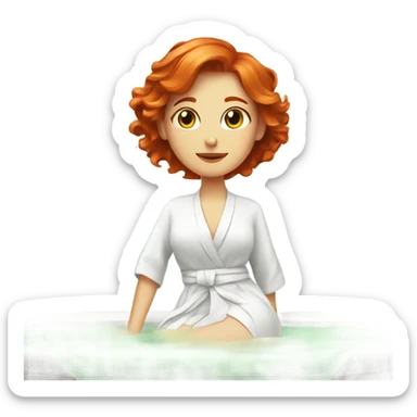 Red hair girl in spa relaxing  sticker