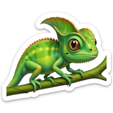 Emoji de camaleón, que sea bonito, tierno y único para compartir con mi pareja, entonces que sea único, que sea parecido al camaleón de la película de rapumcel de Disney  sticker