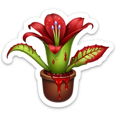  planta carnivora con sangre sticker