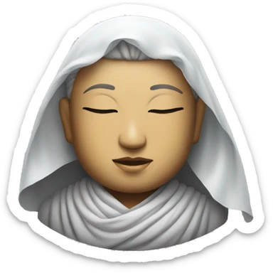 A buddha wearing a veil,with his eyes closed  sticker