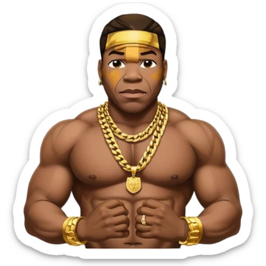 Busta Rhymes shirtless with necklaces sticker