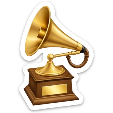 Grammy award with nameplate that says the name, Wild Bill sticker