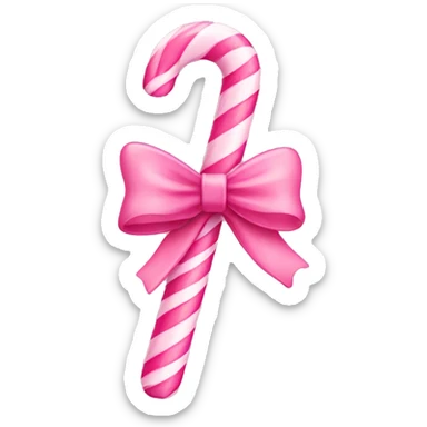 Light pink candy canes, with pink bow on it sticker