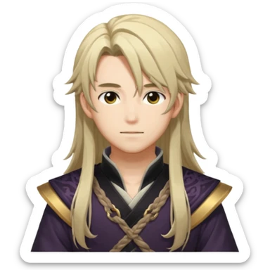 Kaeya from Genshin Impact (tall male adult) (long hair) (half body) sticker