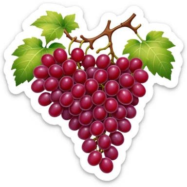 a couple of red grapes on plant sticker