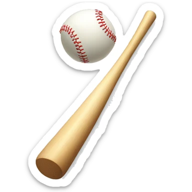 a baseball bat hitting a baseball sticker
