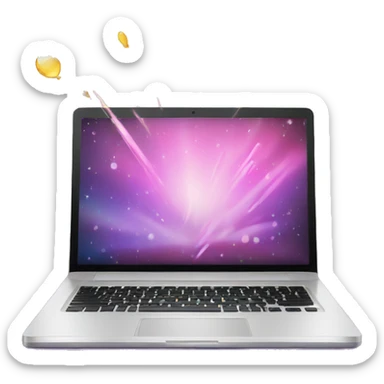laptop and sparkling sticker