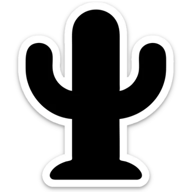 solid filled icon of a cactus representing Mexico sticker