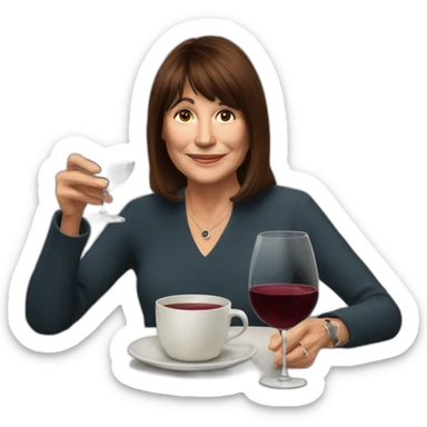 Patricia Bullrich having a cup of wine sticker