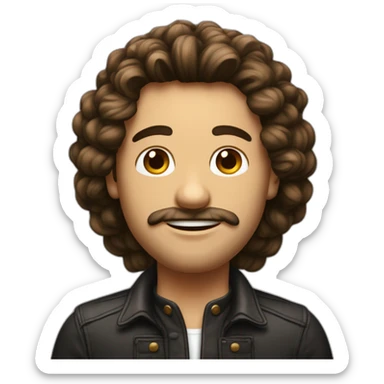 Un homme bronzé avec les cheveux long bouclés noir sticker