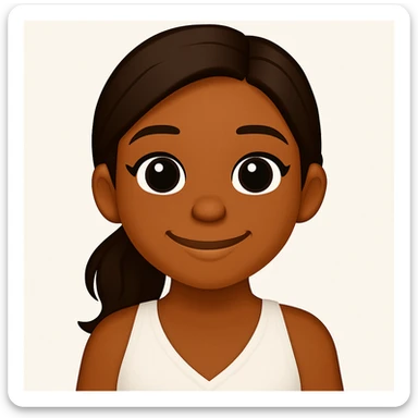 turn the second man in emoji style of the 1st image, match the facial features and match dressing style of the 2nd image, she is wearing white tank top lose sticker