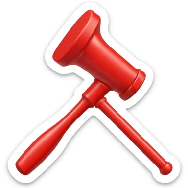 red toy hammer sticker