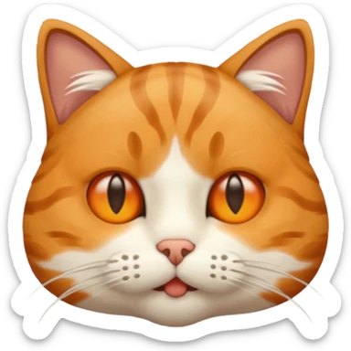 cat with closed mouth, showing no emotion, plain background sticker