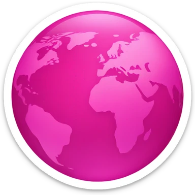 Hot pink and light pink planet earth  sticker