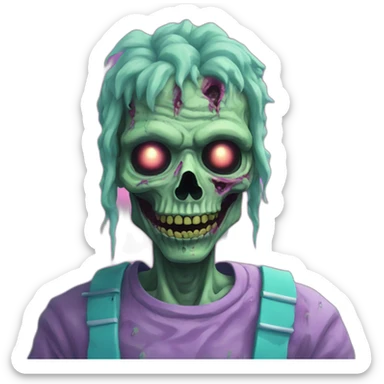 Vaporwave zombie person  sticker