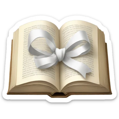 open book with white bow  sticker
