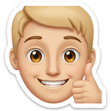 Smile face one tear coming out of left eye either thumbs up  sticker