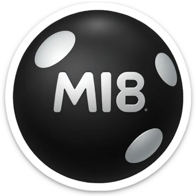 Black Ball with MB written on it. Nothing else no holes. sticker