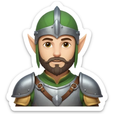 Bearded warrior elf in armor sticker