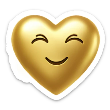 gold heart with sparkle sticker