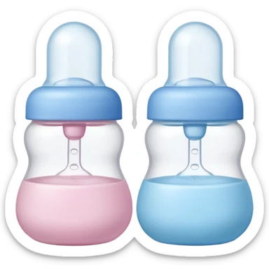 two pastel silicone baby bottle nipples, side by side, rounded bulbs, wide bases, smooth and slightly translucent, soft lighting, subtle shadows, no bottle or packaging sticker