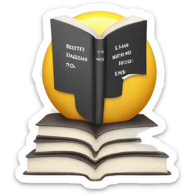 book with title learning english sticker