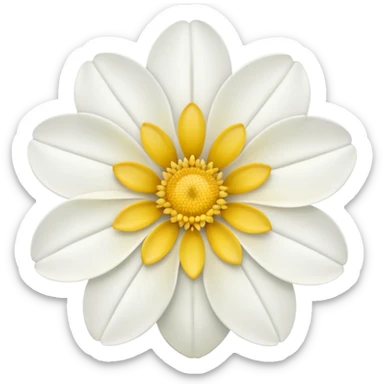 White flower with yellow in the middle  sticker