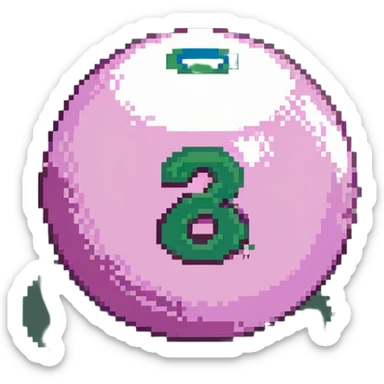 pink billiard ball with the number 23 sticker