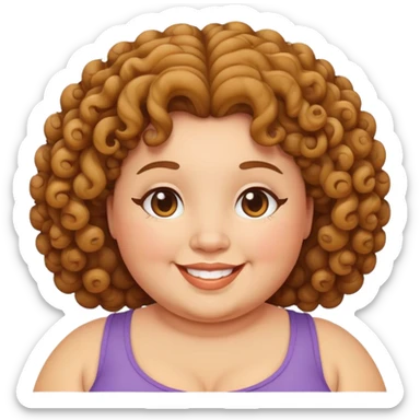 Chubby mama with curly hair sticker