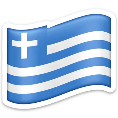 emoji Flag with 3 simple  horizontal lines: white, blue, white, equal one to another sticker