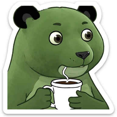 Panda coffee sticker
