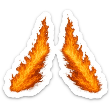 burning twin tire tracks, intense flames, inspired by Back to the Future time travel scene, no car, just the flame trails, isolated, no background sticker