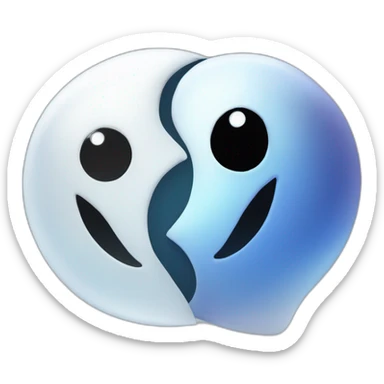 a female ghost and a male ghost flying as a Ying yang sticker