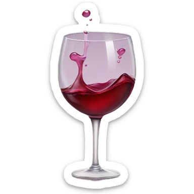 wine overflowing from a glass  sticker