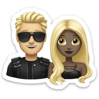 husband with blonde goth wife sticker