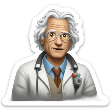 no glasses doc brown back to the future sticker