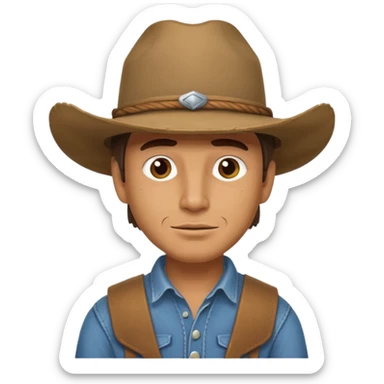 a face cowboy sticker