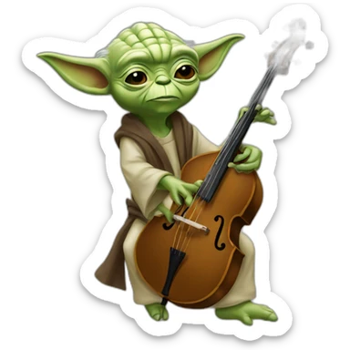 yoda-playing-upright-bass Download emoji sticker