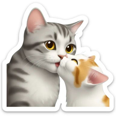 Cat giving kiss sticker