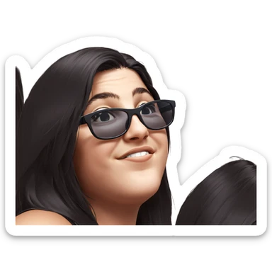 sunglasses style with long hair sticker