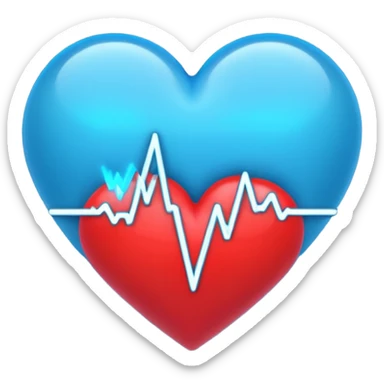 Heart with blue heartbeat sticker
