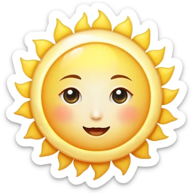 a really bright  big sun and a small moon who shines because of it. the sun is bigger and the moon bright too sticker