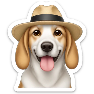 Chien avec un chapeau sticker