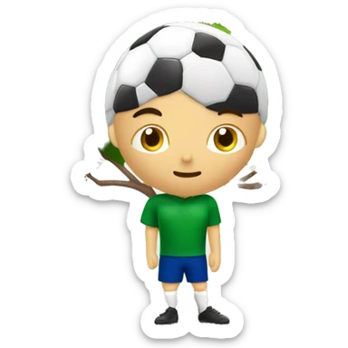 Pallone da calcio,albero,faccina a contrario sticker