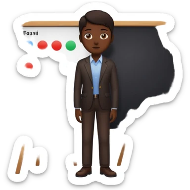 person silhouette standing next to a project board sticker