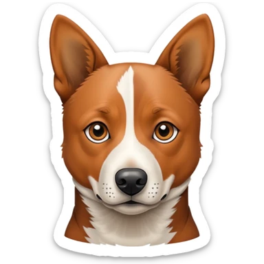 Brown and tan cattle dog with a thin nose stripe sticker